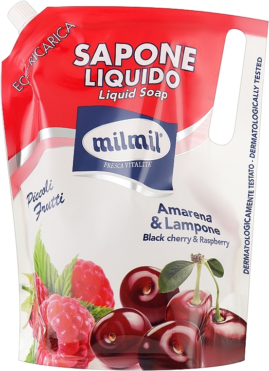 Flüssigseife Schwarze Kirsche und Himbeere - Mil Mil Liquid Soap Black Cherry + Raspberry (Doypack) — Bild N1