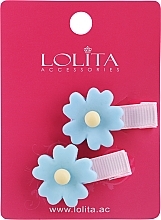 Haarspange mit Blume blau 2 - Lolita Accessories — Bild N1