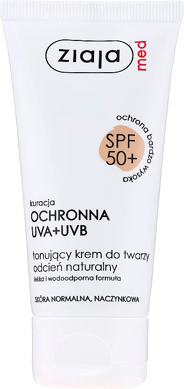 Sonnenschutzcreme für Gesicht SPF 50+ - Ziaja Med Toning Face Cream Natural Shade UVA+UVB — Bild N1