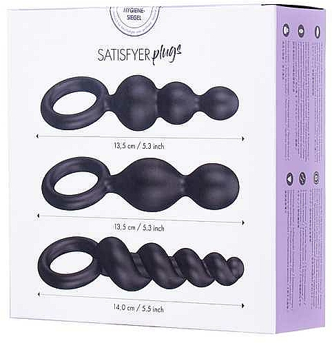 Set Analplugs schwarz 3 St. - Satisfyer Plugs — Bild N3