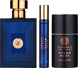 Versace Dylan Blue Pour Homme - Duftset (Eau de Toilette 100ml + Eau de Toilette Mini 10ml + Deostick 75ml)  — Bild N2
