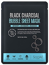 Düfte, Parfümerie und Kosmetik Tuchmaske für das Gesicht - Soo’AE Black Charcoal Bubble Sheet Mask