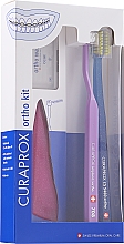 Set Variante 29 (rosa, lila, blau) - Curaprox Ortho Kit (brush/1pcs + brushes 07,14,18/3pcs + UHS/1pcs + orthod/wax/1pcs + box) — Bild N1