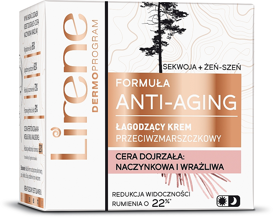 Beruhigende Anti-Aging-Gesichtscreme mit Redwood-Extrakt und Ginsengwurzel - Lirene Formula Anti-Aging — Bild N1