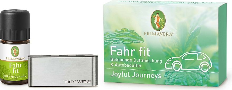 Duftset - Primavera Car Fragrance Gift Set Drive Cool (Duftöl 5ml + Lufterfrischer + Zubehör) — Bild N1