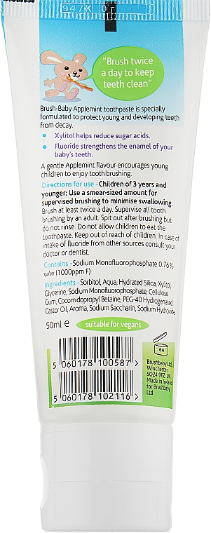 Kinderzahnpasta Applemint 0-3 Jahre - Brush-Baby Toothpaste — Bild N2