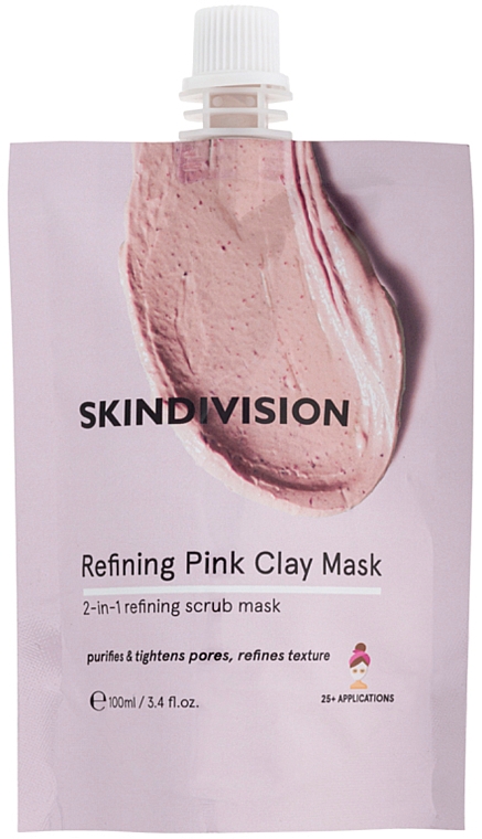 2in1 reinigendes Gesichtsmaske-Peeling aus rosa Ton - SkinDivision Refining Pink Clay Mask — Bild N1