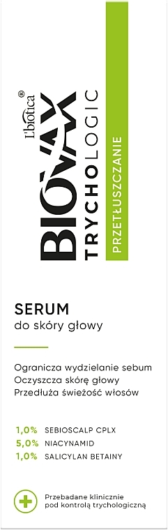 Serum für fettige Kopfhaut - L'biotica Biovax Trychologic Serum  — Bild N1