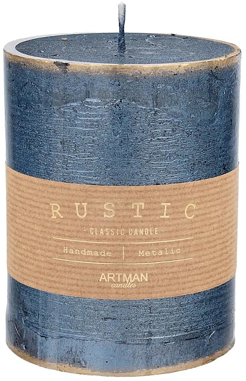 Dekorative Kerze 7x11,5 cm blau - Artman Rustic Patinated — Bild N1