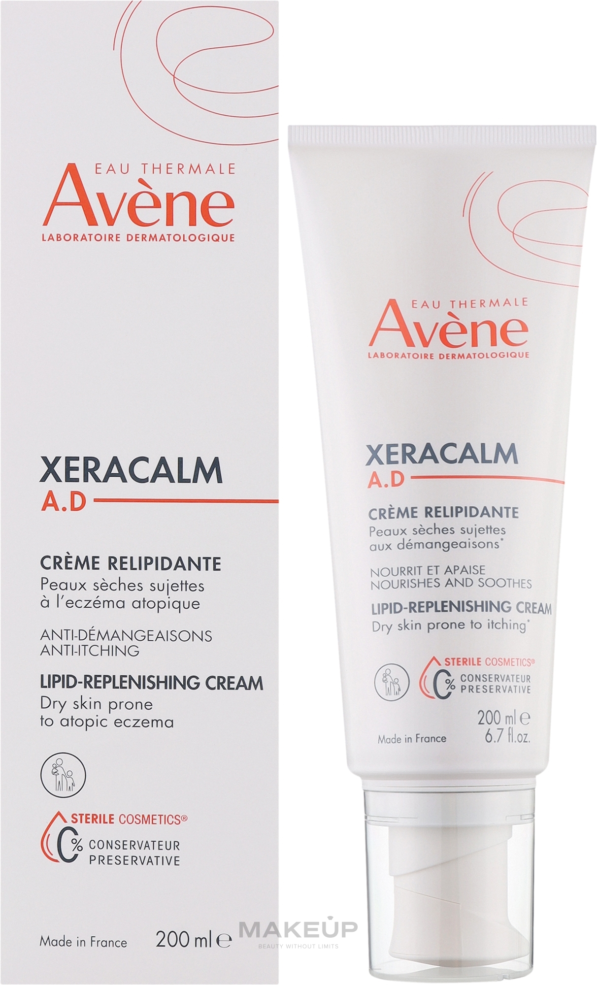 Rückfettende Gesichts- und Körpercreme für empfindliche, trockene und zu Juckreiz neigende Haut - Avene XeraCalm A.D Cream Relipidant — Bild 200 ml