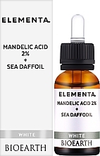 Gesichtsserum Mandelsäure 2% und Meeresnarzisse - Bioearth Elementa White Mandelic Acid 2% + Sea Daffodil  — Bild N2