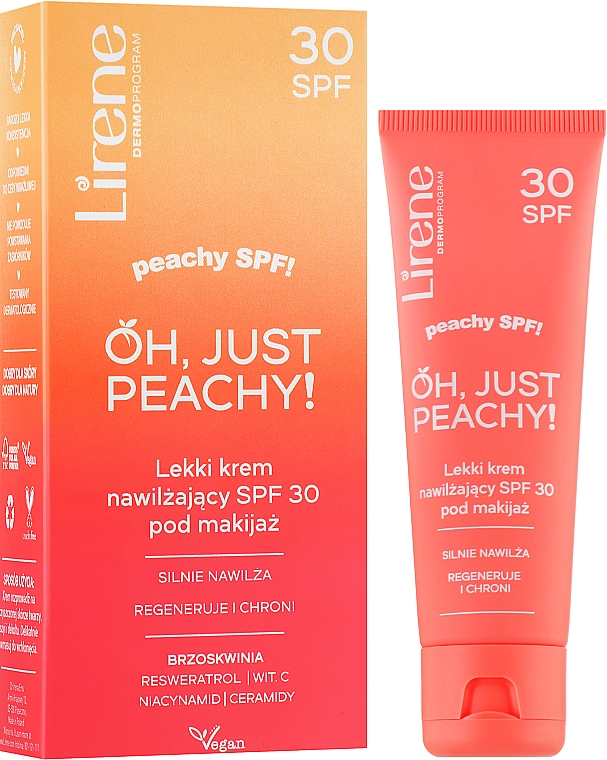 Gesichtscreme Oh, Just Peachy! SPF 30 - Lirene Light Spf 30 Moisturizing Cream Under Make-Up — Bild N2