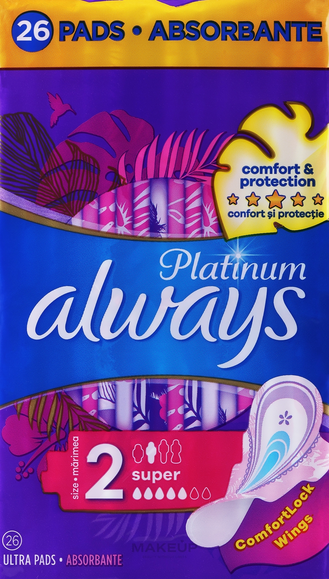 Damenbinden Größe 2 26 St. - Always Platinum Protection +Extra Comfort Super — Bild 26 St.
