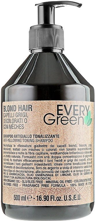 Shampoo gegen Gelbstich - EveryGreen Antiyellow Shampoo Double Concentration — Bild N1