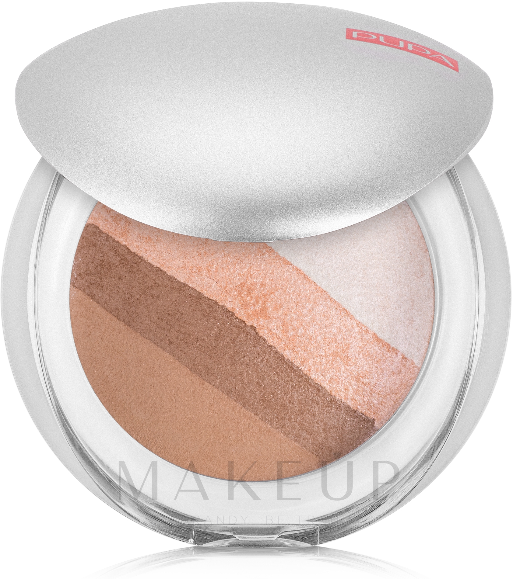 Gebackener Puder Quartett - Pupa Luminys Baked All Over — Bild 02 - Stripes Natural