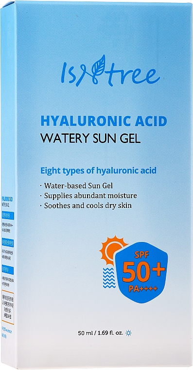 Sonnenschutzgel für das Gesicht mit Hyaluronsäure SPF 50+ - Isntree Hyaluronic Acid Watery Sun Gel SPF 50+ PA++++ — Bild N2