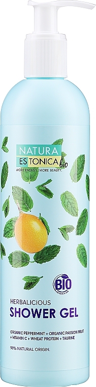 Erfrischendes Duschgel mit Bio Pfefferminz-Extrakt und Bio-Limette - Natura Estonica Herbalicious Shower Gel — Bild N3