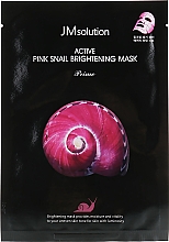 Tuchmaske für das Gesicht mit Schneckenschleim - JMsolution Active Pink Snail Brightening Mask Prime — Bild N1