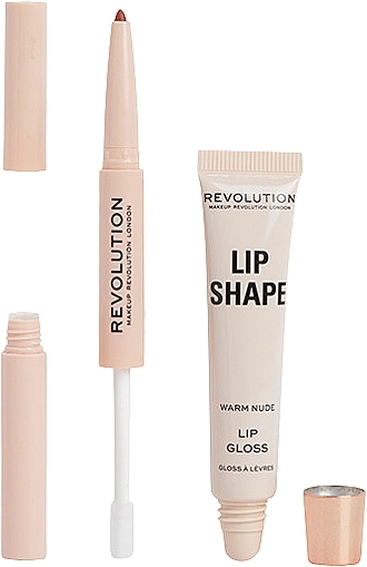 Lippen-Make-up Set - Makeup Revolution Lip Shape Warm Nude  — Bild N3