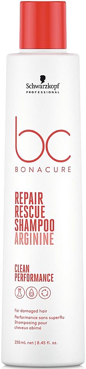 Reparierendes Shampoo mit Arginin für geschädigtes Haar - Schwarzkopf Professional Bonacure Repair Rescue Shampoo Arginine Clean Performance — Bild N2