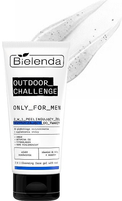 2-in-1 Gesichtsreinigungsgel - Bielenda Only For Men Outdoor Challenge 2 in 1 Peeling Facial Cleansing Gel	 — Bild N2