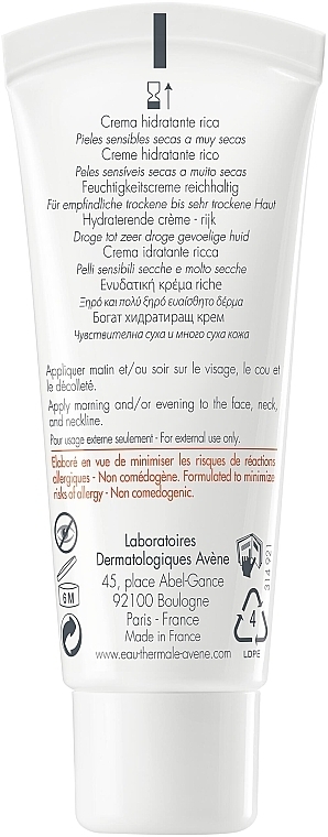 Intensive feuchtigkeitsspendende Gesichtscreme - Avene Hydrance Rich Hydrating Cream — Bild N2