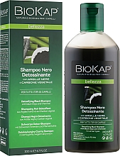 Entgiftendes Shampoo mit schwarzer Tonerde und Aktivkohle - BiosLine BioKap Detoxifying Black Shampoo — Bild N1