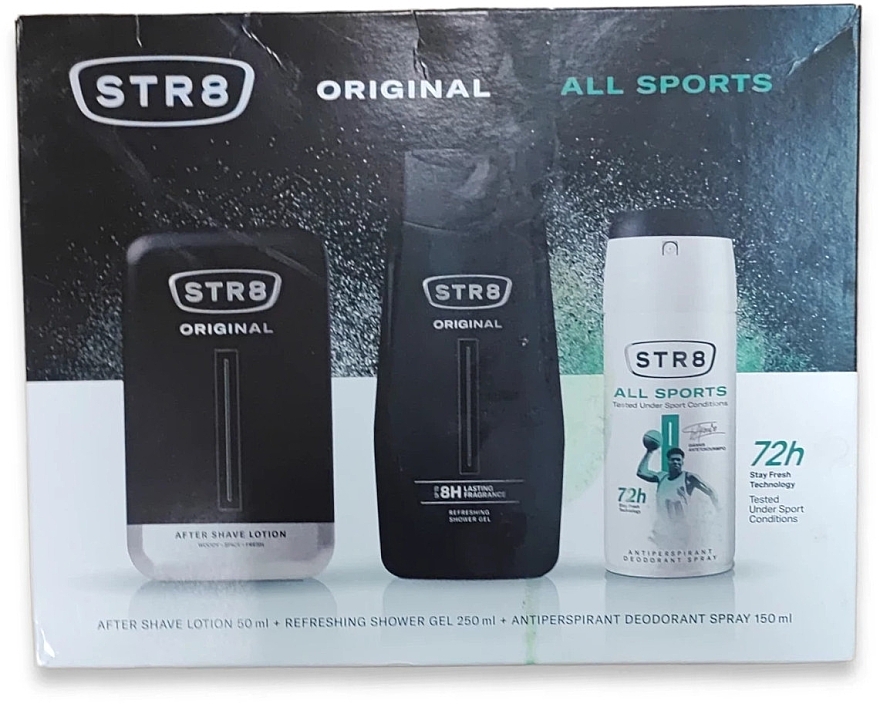 STR8 Original All Sports - Duftset (After Shave Lotion 50 ml + Deospray 150 ml + Duschgel 250 ml) — Bild N1