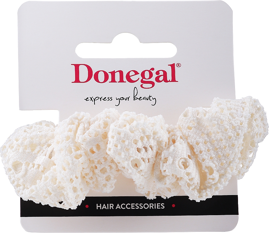 Scrunchie-Haargummi FA-5608 Weiße Spitze - Donegal — Bild N1