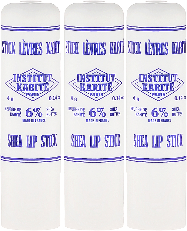 Lippenstifte mit Sheabutter 3 St. - Institut Karite Shea Lip Sticks Fragrance (3x4g) — Bild N2