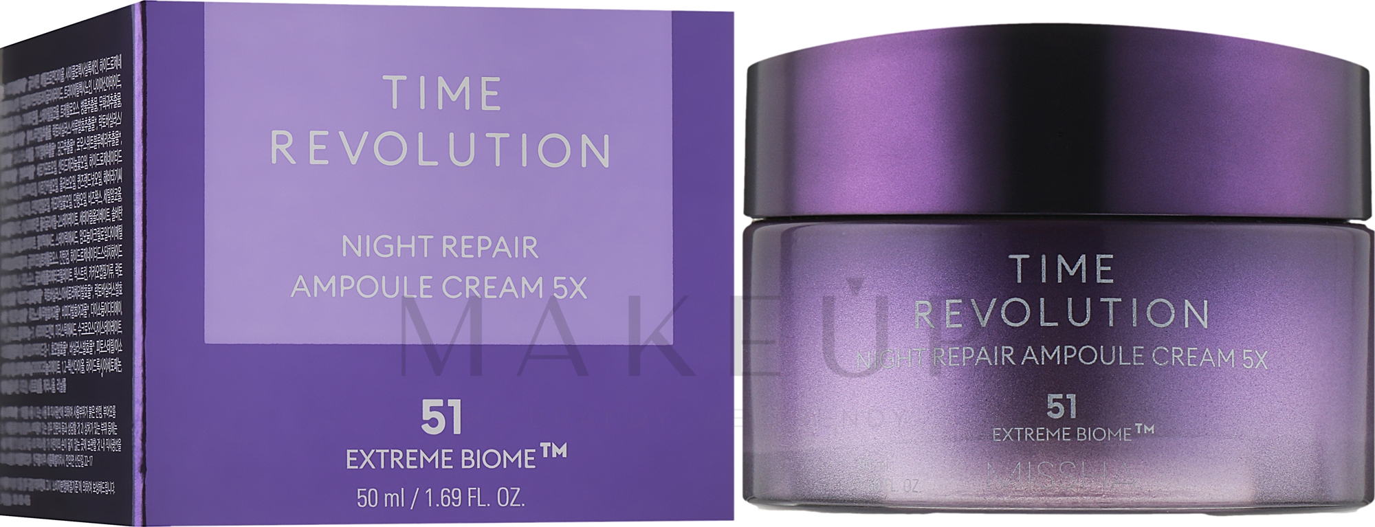 Aufhellende Anti-Aging Nachtcreme mit fermentierten Wirkstoffen - Missha Time Revolution Night Repair Ampoule Cream 5X — Bild 50 ml