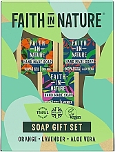 Düfte, Parfümerie und Kosmetik Handpflegeset - Faith In Nature Orange, Aloe Vera & Lavender Soap Gift Set (3x100g)