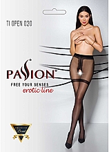 Erotische Strumpfhose mit Ausschnitt Tiopen 020 20 Den black - Passion — Bild N1