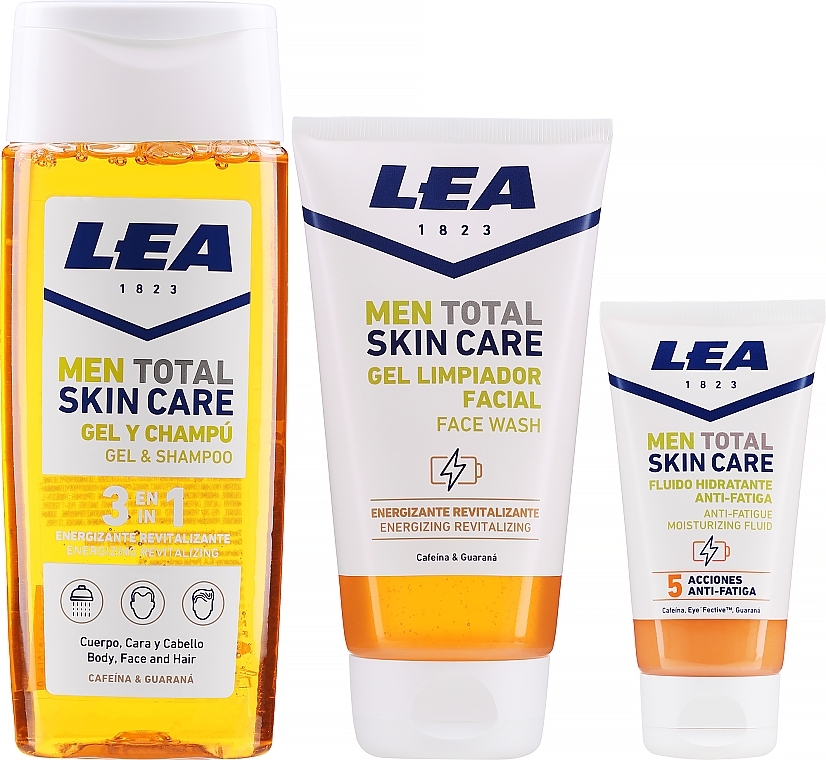 Gesichts- und Körperpflegeset - Lea Men Total Skin Care Energy & Care (Duschgel 300ml + Gesichtswaschschaum 150ml + Gesichtsfluid 50ml) — Bild N2