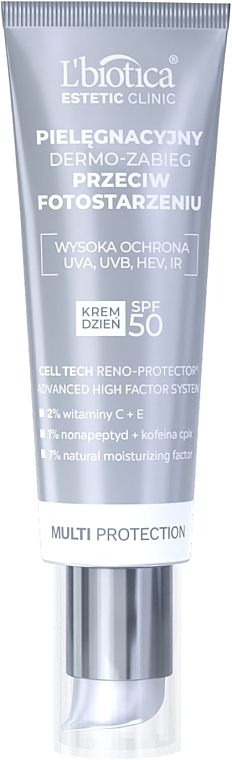 Anti-Photoaging-Dermobehandlung für das Gesicht für den Tag SPF 50 - L'biotica Estetic Clinic Multi Protection SPF 50  — Bild N1