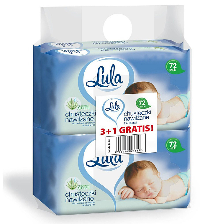 Feuchttücher für Babys mit Aloe 4x72 St. - LULA — Bild N1