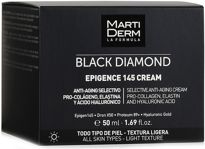 Anti-Aging Gesichtscreme mit Prokollagen, Elastin und Hyaluronsäure - MartiDerm Black Diamond Epigence 145 Cream — Bild N1