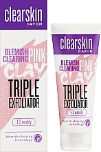 Gesichtspeeling mit rosa Tonerde für Problemhaut - Avon Clearskin Blemish Clearing Pink Clay Triple Exfoliator  — Bild N2