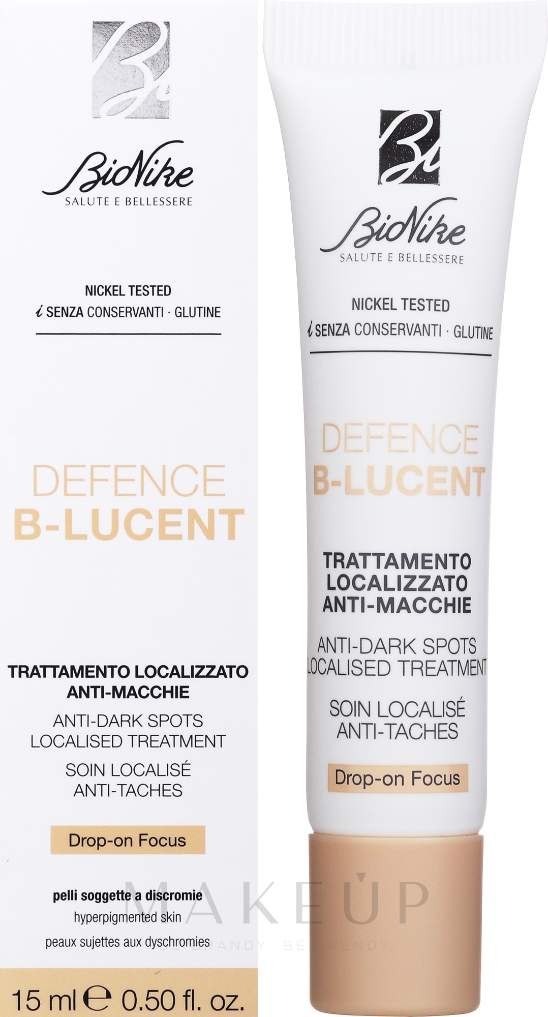 Creme gegen Pigmentflecken - BioNike Defense B-Lucent Drop-on Focus Anti-Spots Treatment — Bild 15 ml