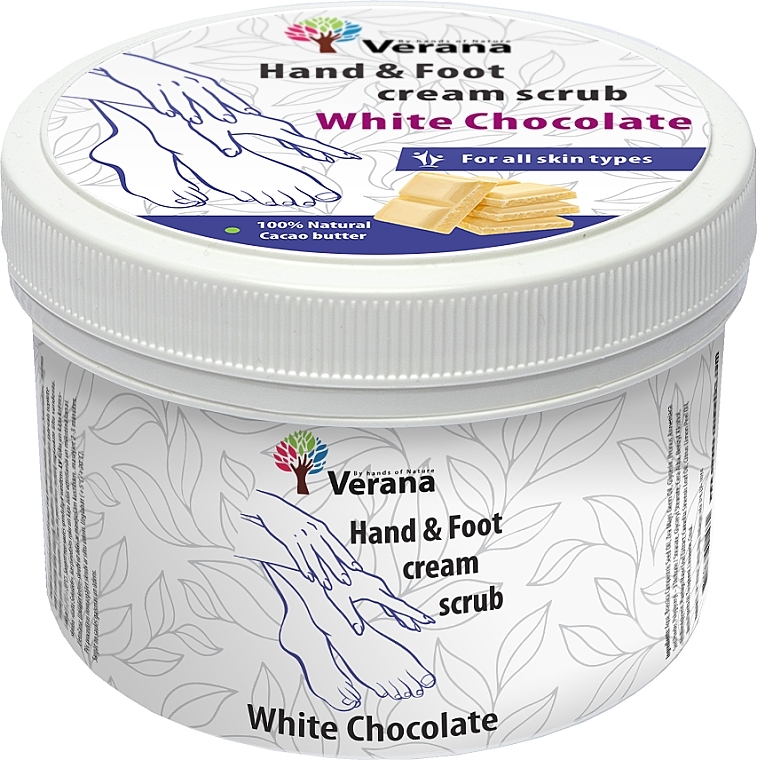 Schützendes Creme-Peeling für Hände und Füße weiße Schokolade - Verana Protective Hand & Foot Cream-scrub White Chocolate — Bild N1