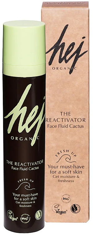 Gesichtsfluid mit Kaktusextrakt - Hej Organic The Reactivator Face Fluid Cactus — Bild N1