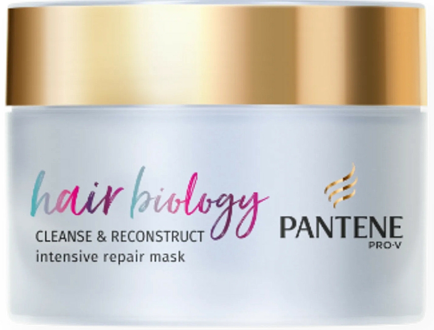 Regenerierende Haarmaske für fettige Kopfhaut und trockene Haarspitzen - Pantene Pro-V Hair Biology Cleanse & Reconstruct Intensive Repair Mask — Bild N1
