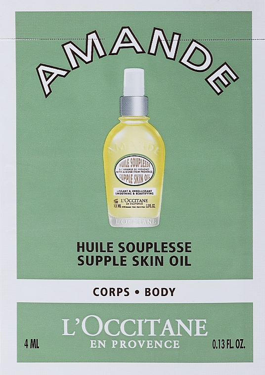 Geschmeidige Körperbutter - L'Occitane Almond Supple Skin Oil (Probe)  — Bild N1