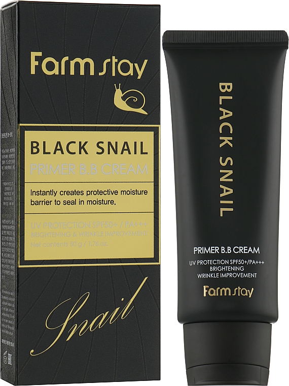 BB-Creme mit schwarzem Schneckenmucin - FarmStay Black Snail Primer BB Cream SPF50+/PA — Bild N2