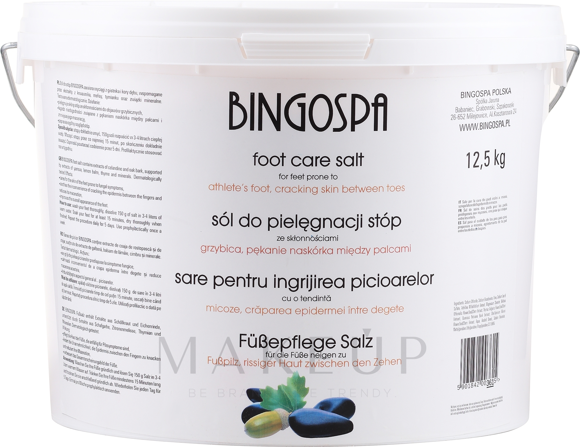 Fußbadesalz gegen Pilzinfektionen, Hautrisse und Schwitzen - BingoSpa Salt For Feet — Bild 12.5 kg