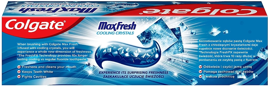 Zahnpasta Max Fresh - Colgate Max Fresh Cooling Crystals +10 Longer Lasting Cooling — Bild N2