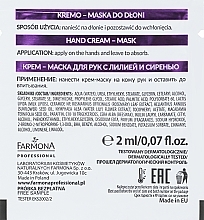 Creme-Maske für die Hände mit Lilie- und Fliederduft - Farmona Professional Velvet Hands Cream-Mask (Probe)  — Bild N2