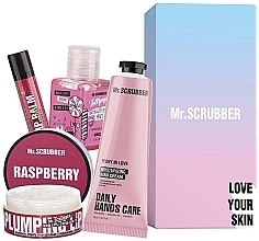 Düfte, Parfümerie und Kosmetik Set - Mr.Scrubber Sweet Raspberry (lip/balm/5g + lip/scrub/50ml + h/cr/50ml + sanitizer/30ml)