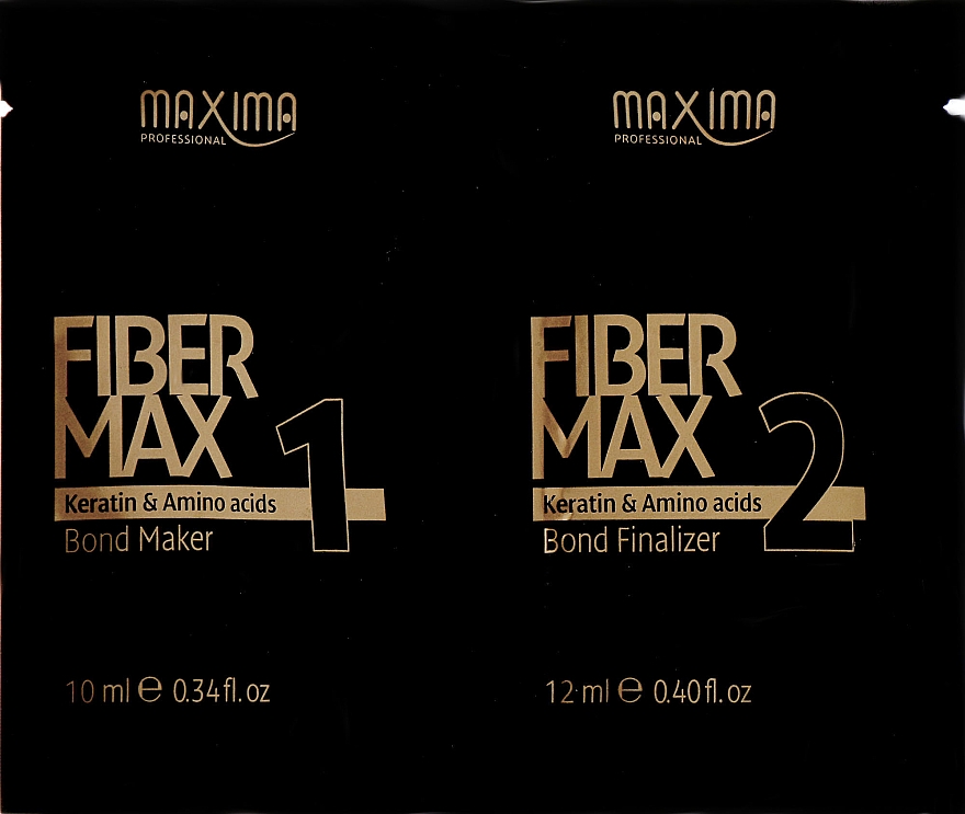 Set Keratin-Wiederherstellung - Maxima Fiber Max (keratin/bond maker/10 ml + keratin/bond finalizer/12 ml) — Bild N1