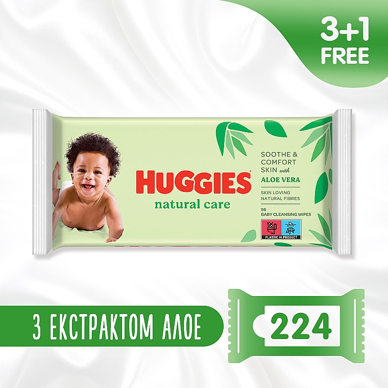 Feuchttücher für Babys Natural Care 4x56 St. - Huggies — Bild N1